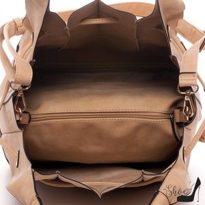 My Bag Lady Online Bags - Geometric Fold Drawstring Handbag & Pouch Set My Bag Lady Online Bags - Geometric Fold Drawstring Handbag & Pouch Set